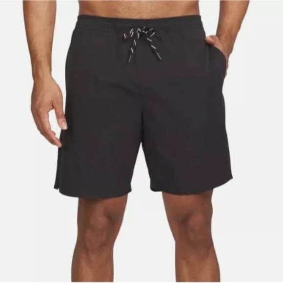 NEW Lands End Mens M Black Swim Shorts With UPF 50 Quick Dry & Built-In Boxer - Picture 1 of 10